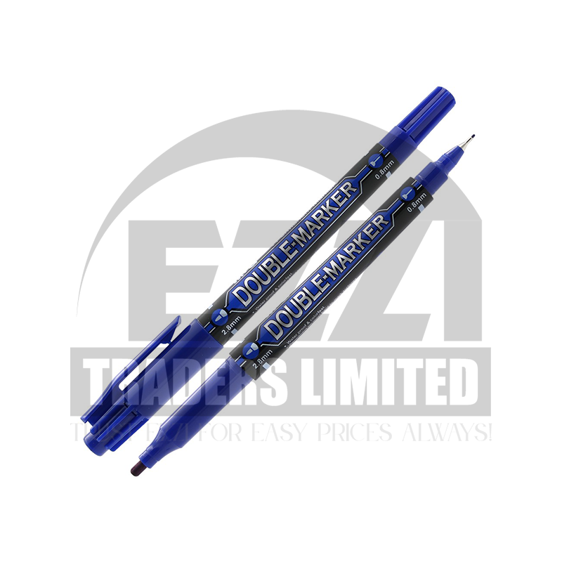M&G 7471 Double Tip Permanent Marker - Blue