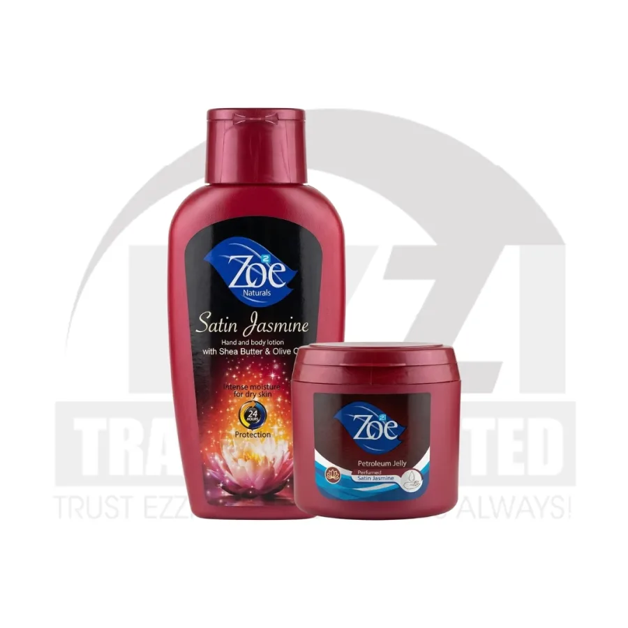 Zoe Satin Jasmine Body Lotion (600ml) + Free Petroleum Jelly (100g)